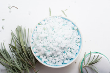 spa products with lavender leaves