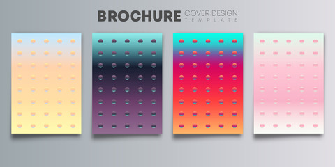 Set of colorful gradient cover with color dots for flyer, poster, brochure, typography or other printing products