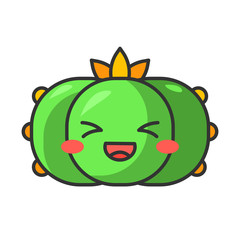 Peyote cactus cute kawaii vector character
