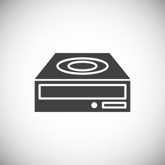 Computer hardware icon on background for graphic and web design. Simple illustration. Internet concept symbol for website button or mobile app.