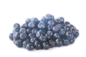 heap of bilberries isolated on white