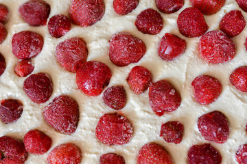 Strawberry dough. Strawberry dough for baking cake.