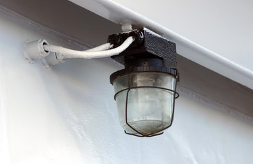 Industrial lamp light from the lantern.