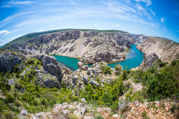 The river at the bottom of the picturesque canyon.