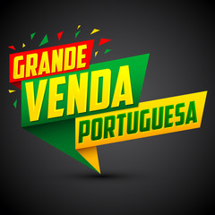 Naklejka na ściany i meble Grande venda Portuguesa, Portuguese Big sale Portuguese text, vector modern colorful banner