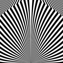 Obraz premium Abstract black and white striped background. Geometric pattern with visual distortion effect. Optical illusion. Op art.
