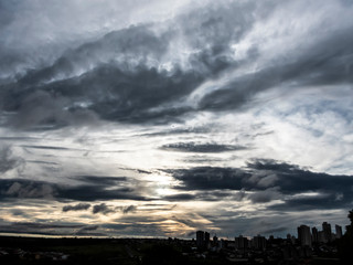 sunset clouds in Marilia city in Sao Paulo state, Brazil