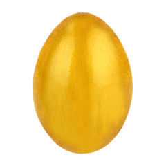 golden chicken egg isolated on white background