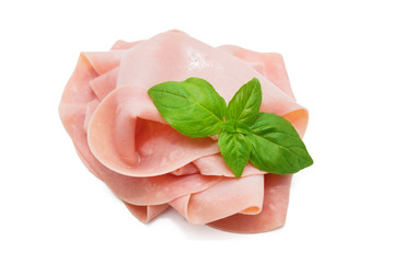 fresh cooked ham in slices