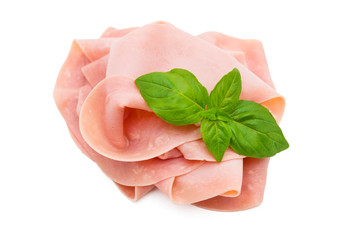 fresh cooked ham in slices