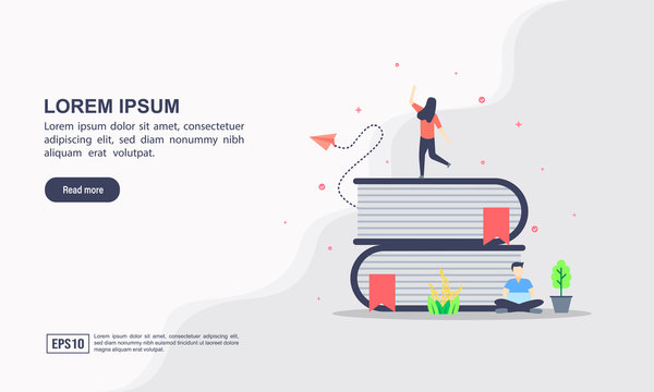 Landing page template of Online education. Modern flat design concept of web page design for website and mobile website. Easy to edit and customize. Vector illustration