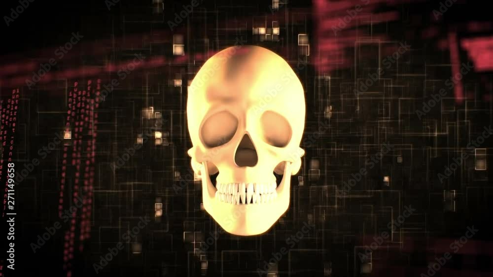 Poster human skull and program codes