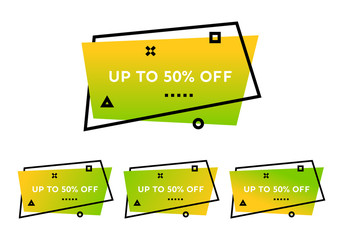 Modern gradient shape with promotion text