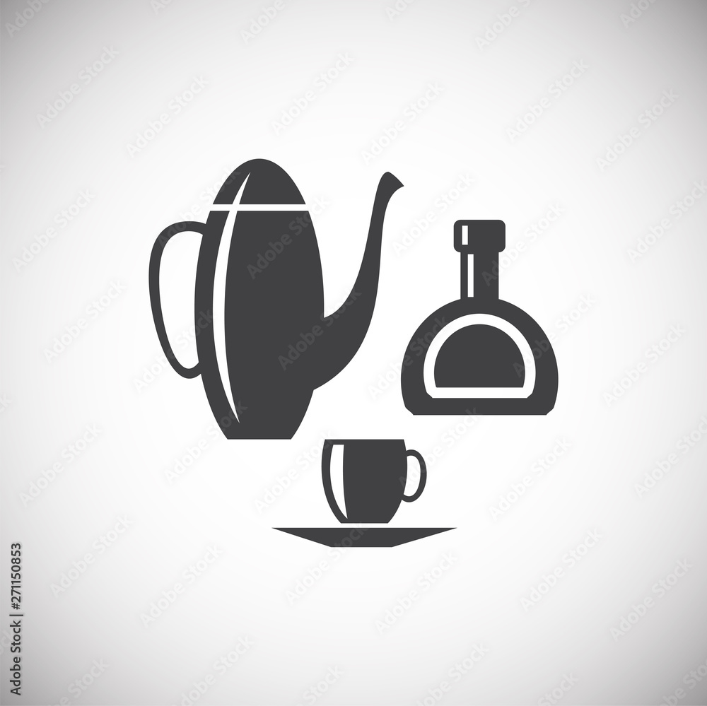 Poster coffe related icon on background for graphic and web design. simple illustration. internet concept s