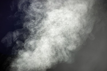 Flow of steam black background