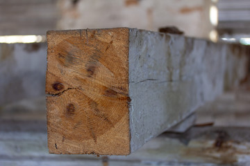 Section of the wooden support beam
