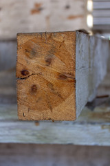 Section of the wooden support beam