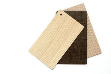 Concept of color cards on white background three colors shades of brown isolate on white background