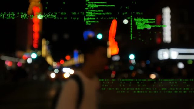 Program codes and street view in the night