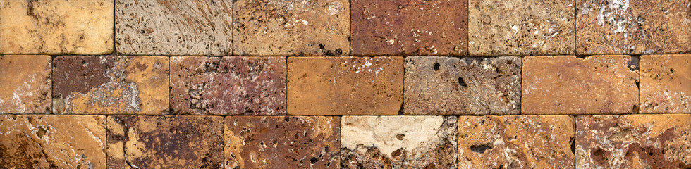 Wall of high quality travertine or thermolith. Blank for background or tile