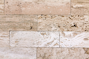 Wall of high quality travertine or thermolith. Blank for background or tile