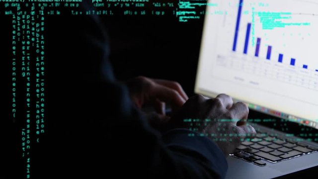 Hacker using a laptop