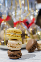 Festive French Macarons Stacked