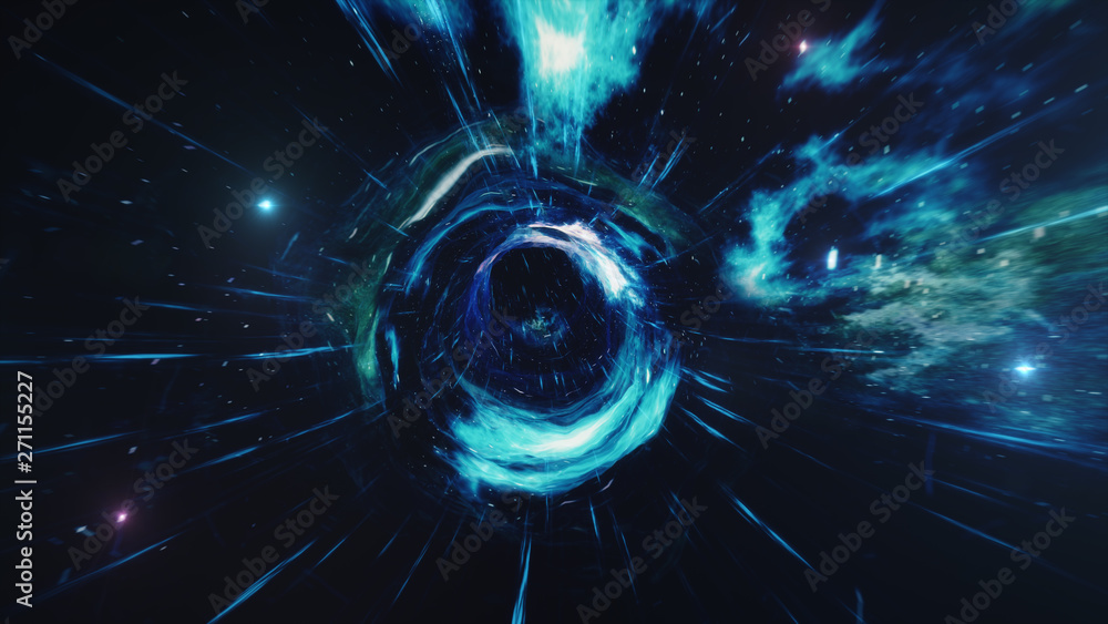 Canvas Prints 3d illustration tunnel or wormhole, tunnel that can connect one universe with another. abstract spee