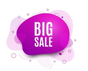 Fluid badge. Big Sale. Special offer price sign. Advertising Discounts symbol. Abstract shape. Color gradient sale banner. Flyer liquid design. Vector