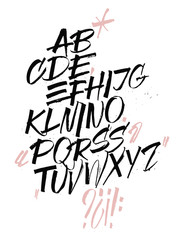 Expressive calligraphic script. Blots n splashes.