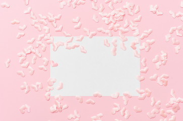 Fototapeta na wymiar Pink heart shape decoration background. Holiday concept