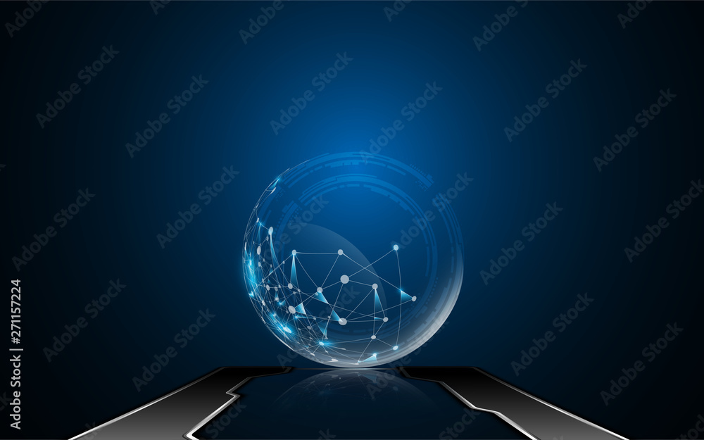 Aufkleber abstract sci fi futuristic pattern globe tech concept background