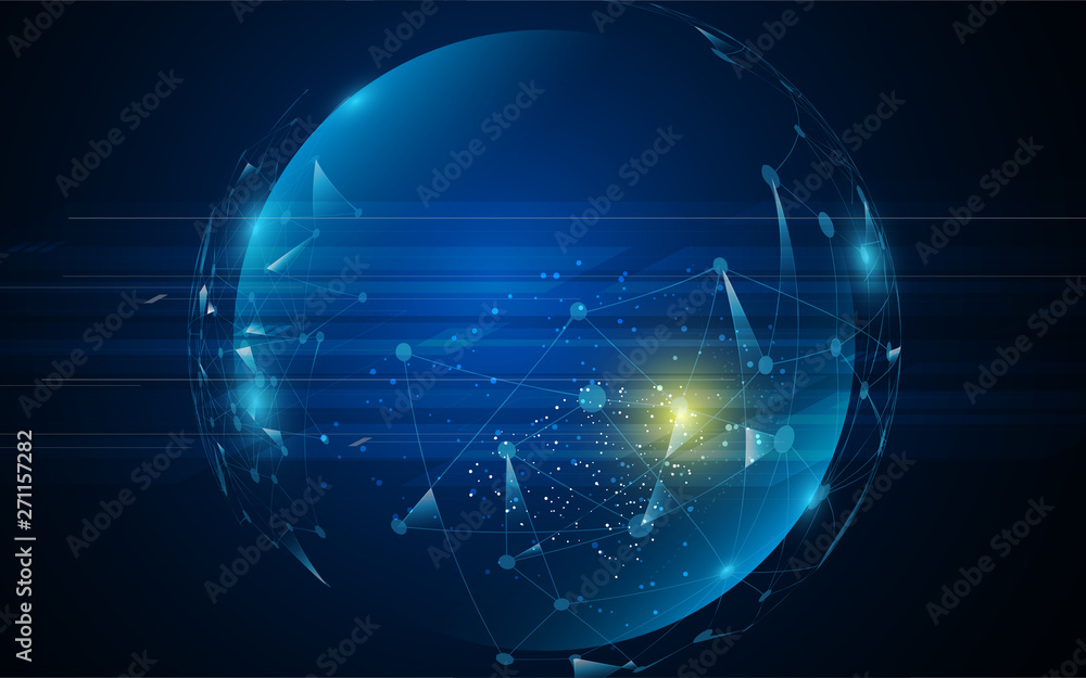 Poster abstract sci fi tech innovative concept polygonal pattern design background