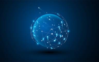 abstract sci fi sphere polygonal pattern design