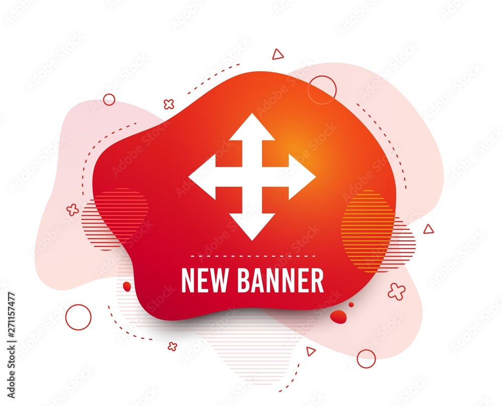 Poster fluid badge. fullscreen sign icon. arrows symbol. icon for app. abstract shape. gradient fullscreen 