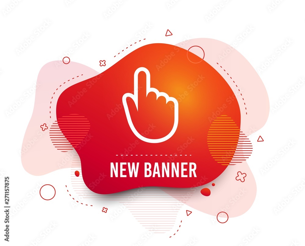 Poster fluid badge. hand cursor sign icon. hand pointer symbol. abstract shape. gradient cursor icon. flyer