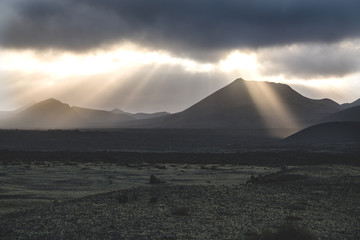 View to mountains of Los volcanes