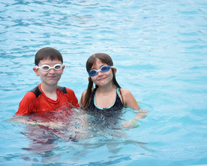 Children in Water Swimming Pool