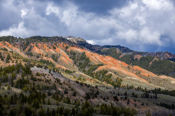 Fototapeta na wymiar Red hills in northwest Wyoming.