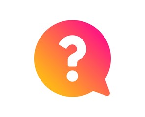 Question mark icon. Help speech bubble sign. FAQ symbol. Classic flat style. Gradient question mark icon. Vector