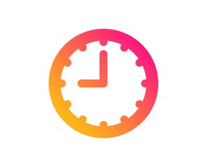 Clock icon. Time sign. Office Watch or Timer symbol. Classic flat style. Gradient time icon. Vector