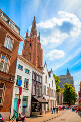 Church Of Our Lady and traditional narrow streets in Bruges (Brugge), Belgium