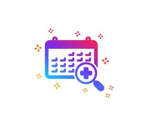 Medical calendar icon. Doctor appointment sign. Dynamic shapes. Gradient design medical calendar icon. Classic style. Vector