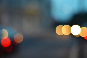 night lights in the street bokeh 