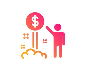 Income money icon. Wealth sign. Credit card symbol. Classic flat style. Gradient income money icon. Vector