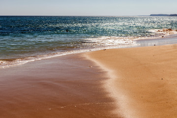 A quiet beach with plenty of sunshine.lagos, portugal,