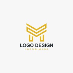 Letter M logo design vector. Real estate logo four your business.