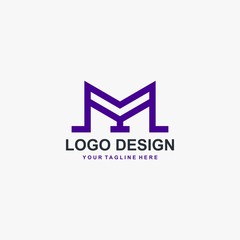 Letter M logo design vector. Real estate logo four your business.