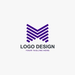Letter M logo design vector. Real estate logo four your business.