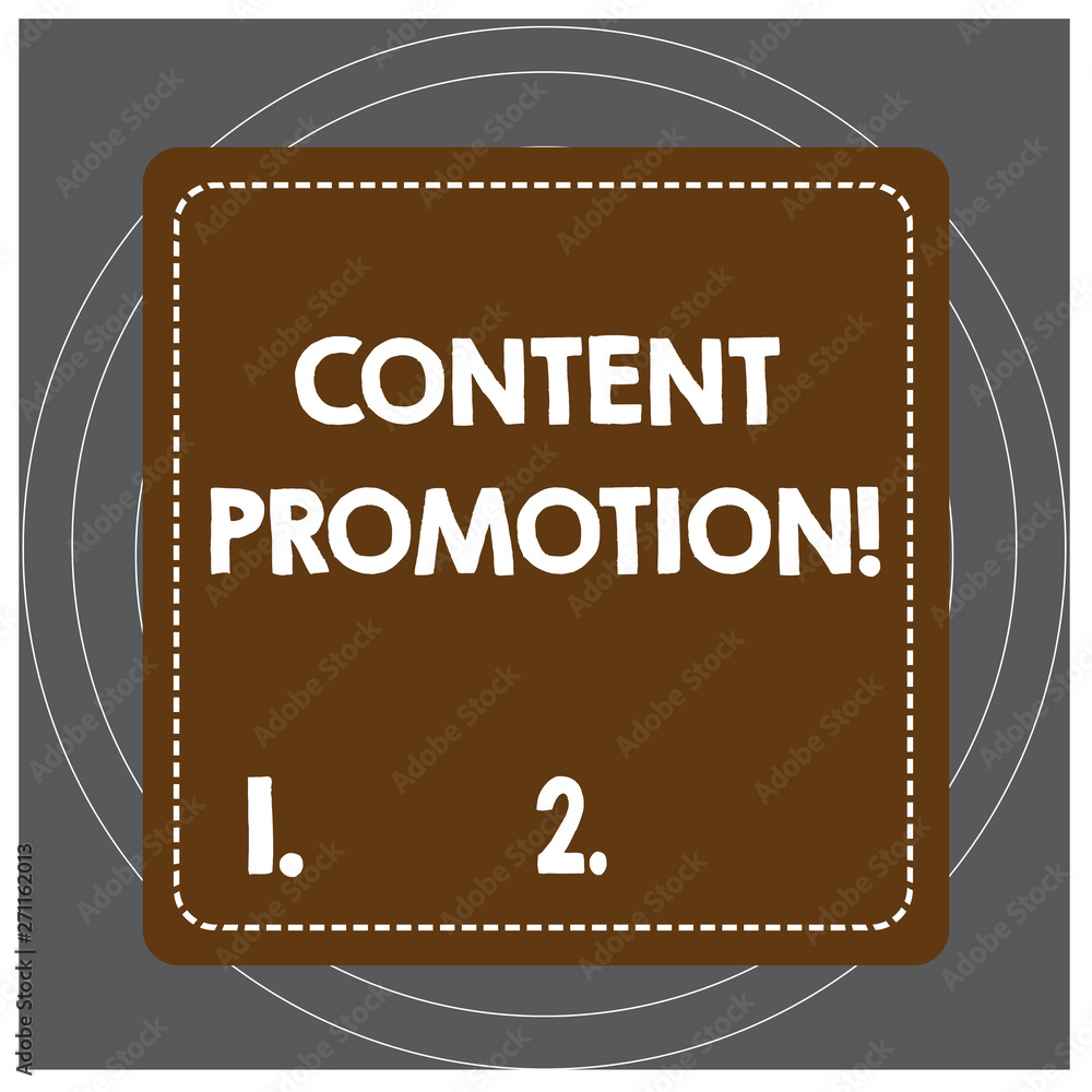 Poster writing note showing content promotion. business concept for about getting content in front of the r